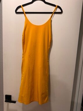 Athleta Mustard Yellow Slip Midi Dress